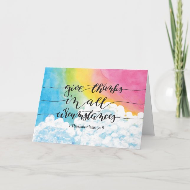 Cartão De Agradecimento Dê aos Obrigados todas as circunstâncias (Frente)