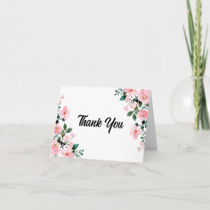 Cartão de Agradecimento de Aquarela de Flor Silves