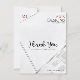 Cartão de agradecimento de arquiteto com design de