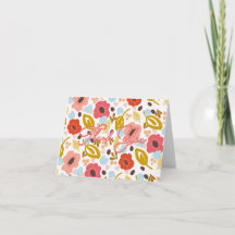 Cartão de Agradecimento de Arte Folclórica Floral
