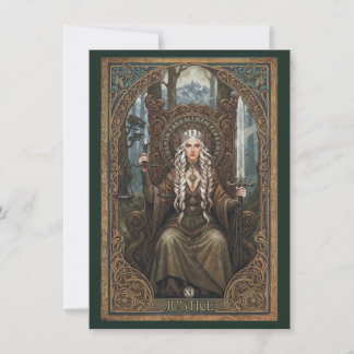 Cartão de Agradecimento de Arte Tarot Justiça Plan