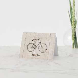 Cartão de Agradecimento de Bicicleta Vintage de Ma