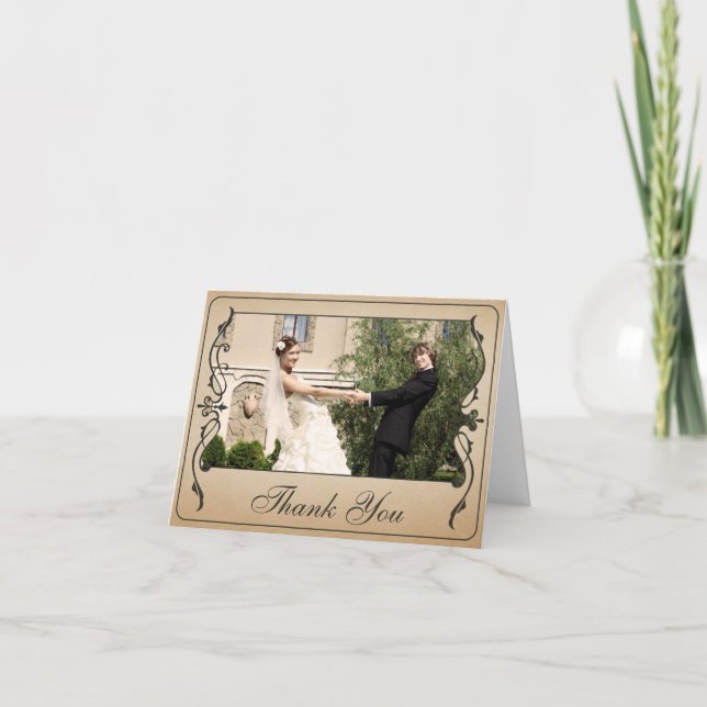 Cartão de Agradecimento de Bilhete Vintage (Frente)