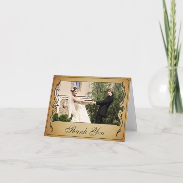 Cartão de Agradecimento de Bilhete Vintage (Frente)