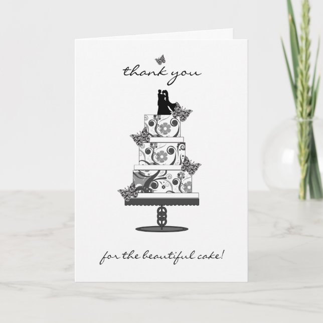 cartão de agradecimento de bolo de casamento - obr (Frente)