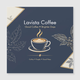 Cartão de agradecimento de café elegante em azul m