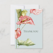 Cartão de Agradecimento de Casamento Anthurium Ele
