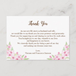 Cartão de Agradecimento de Casamento Aquarela de F