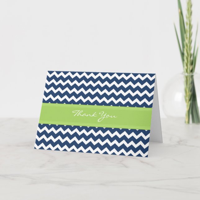 Cartão de Agradecimento de Casamento Azul Lime Che (Frente)