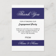 Cartão de Agradecimento de Casamento Azul Marinho 