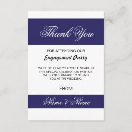 Cartão de Agradecimento de Casamento Azul Marinho 