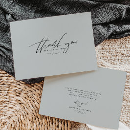 Cartão de Agradecimento de Casamento Azul Pó Minim