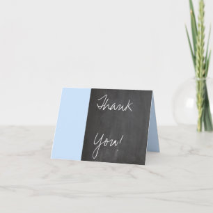 Cartão de Agradecimento de Casamento Azul Quadro N