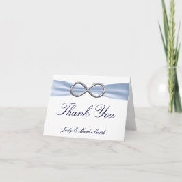 Cartão de Agradecimento de Casamento Blue Infinity