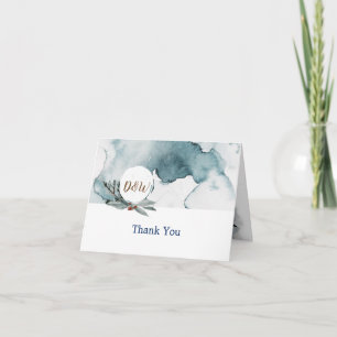 cartão de agradecimento de casamento Blue Winter W
