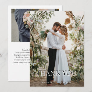 Cartão de Agradecimento de Casamento Boho Chic na