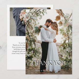 Cartão de Agradecimento de Casamento Boho Chic na