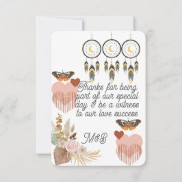 Cartão de Agradecimento de Casamento Boho Dreamcat