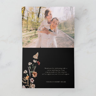 Cartão de Agradecimento de Casamento Boho Floral P