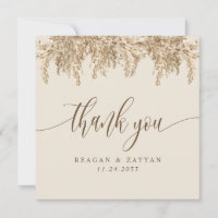 Cartão de Agradecimento de Casamento Boho Terroso