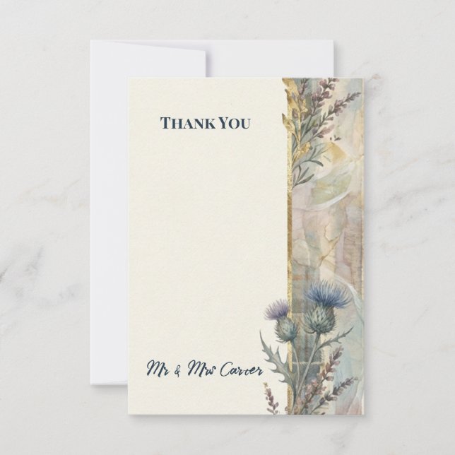 Cartão de Agradecimento de Casamento Botânico Card (Frente)