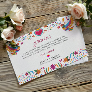 Cartão de Agradecimento de Casamento Botânico Flor