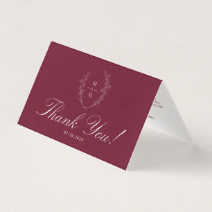 Cartão de agradecimento de casamento Burgundy Wild