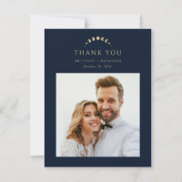 Cartão de Agradecimento de Casamento Celestial Azu