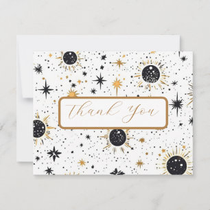 Cartão de Agradecimento de Casamento Celestial Pre