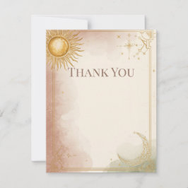 Cartão de Agradecimento de Casamento Celestial Ros