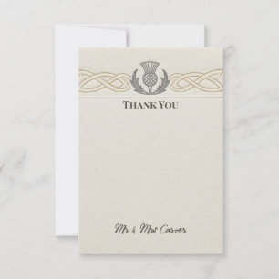 Cartão de Agradecimento de Casamento Celtic Crest