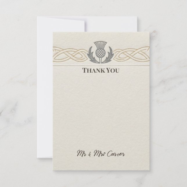 Cartão de Agradecimento de Casamento Celtic Crest (Frente)