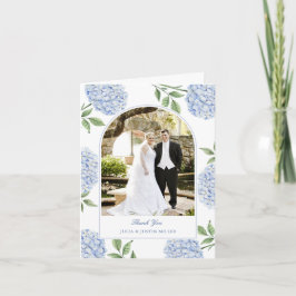 Cartão de Agradecimento de Casamento Clássico Blue
