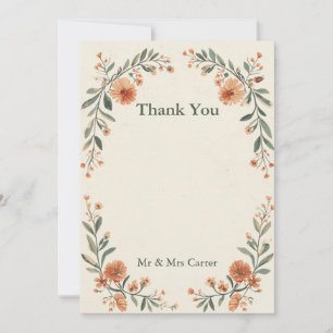 Cartão de Agradecimento de Casamento com Arco Flor