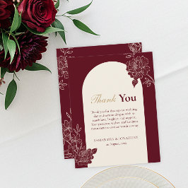 Cartão de Agradecimento de Casamento com Arco Flor