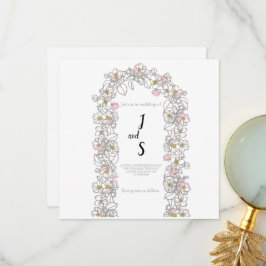 Cartão de agradecimento de casamento com arco mode