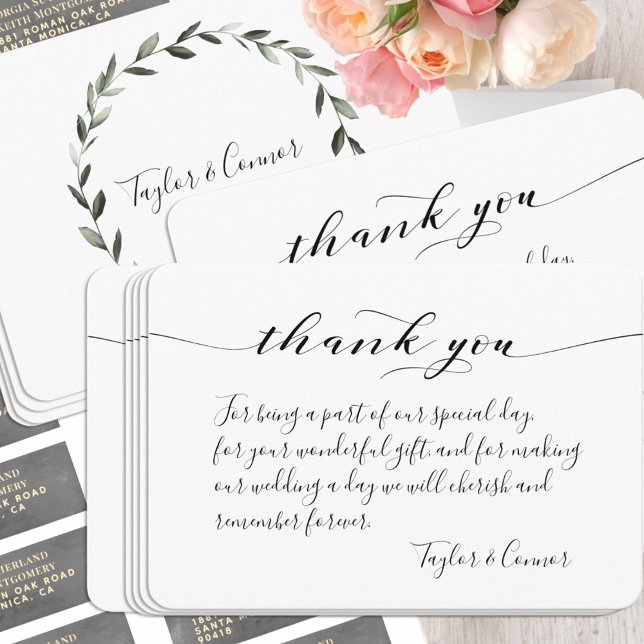 Cartão de Agradecimento de Casamento com Caligrafi (Criador carregado)