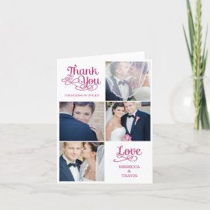 Cartão de Agradecimento de Casamento com Caligrafi