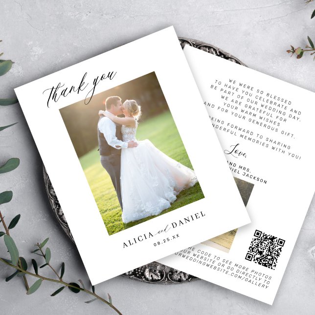 Cartão de agradecimento de casamento com código QR (Criador carregado)