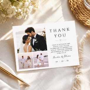 Cartão de Agradecimento de Casamento com Colagem d