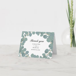 Cartão de Agradecimento de Casamento com Coroa de 