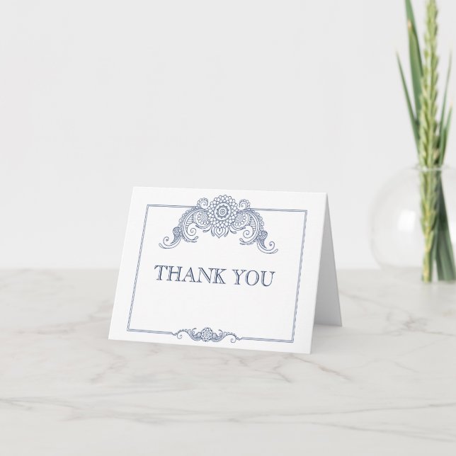Cartão de agradecimento de casamento com design de (Frente)