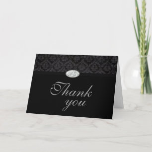 Cartão de agradecimento de casamento com diamante 