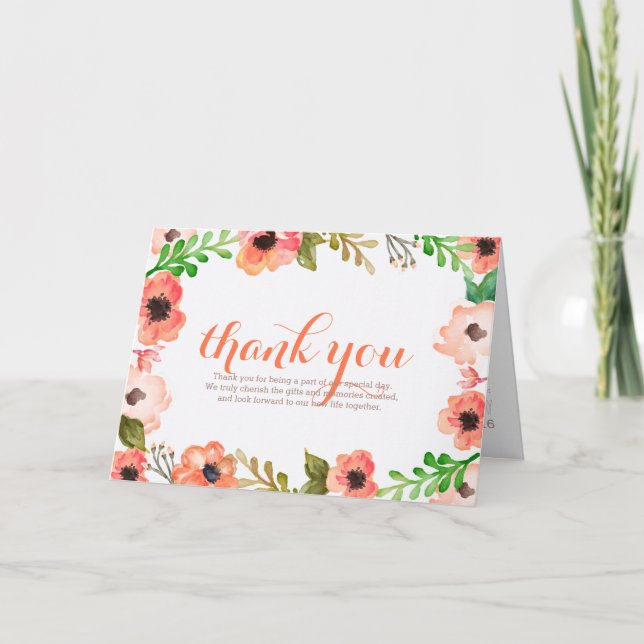 Cartão de agradecimento de casamento com dossel de (Frente)