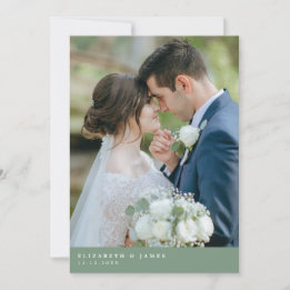 Cartão de Agradecimento de Casamento com Duas Foto