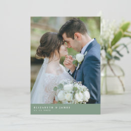 Cartão de Agradecimento de Casamento com Duas Foto