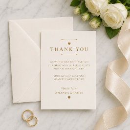 Cartão de Agradecimento de Casamento com Estilo Mi