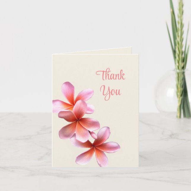 Cartão de Agradecimento de Casamento com Flor de P (Frente)