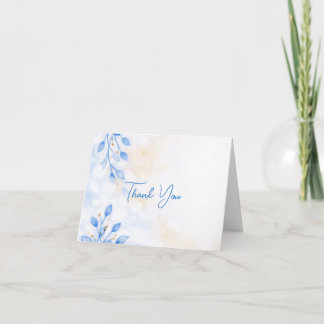 Cartão de Agradecimento de Casamento com Floral em
