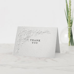 Cartão de Agradecimento de Casamento com Floral Re